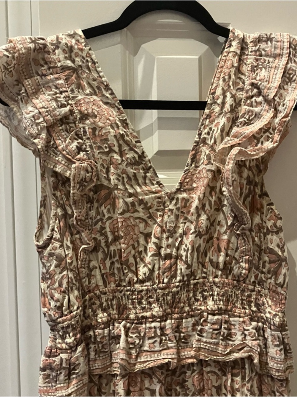 Cleobella Cherie Boho Maxi Floral Tiered Ruffle Strap Dress (Small) - Picture 10 of 16